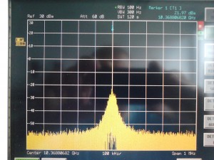 test signal spectrum at 10GHz