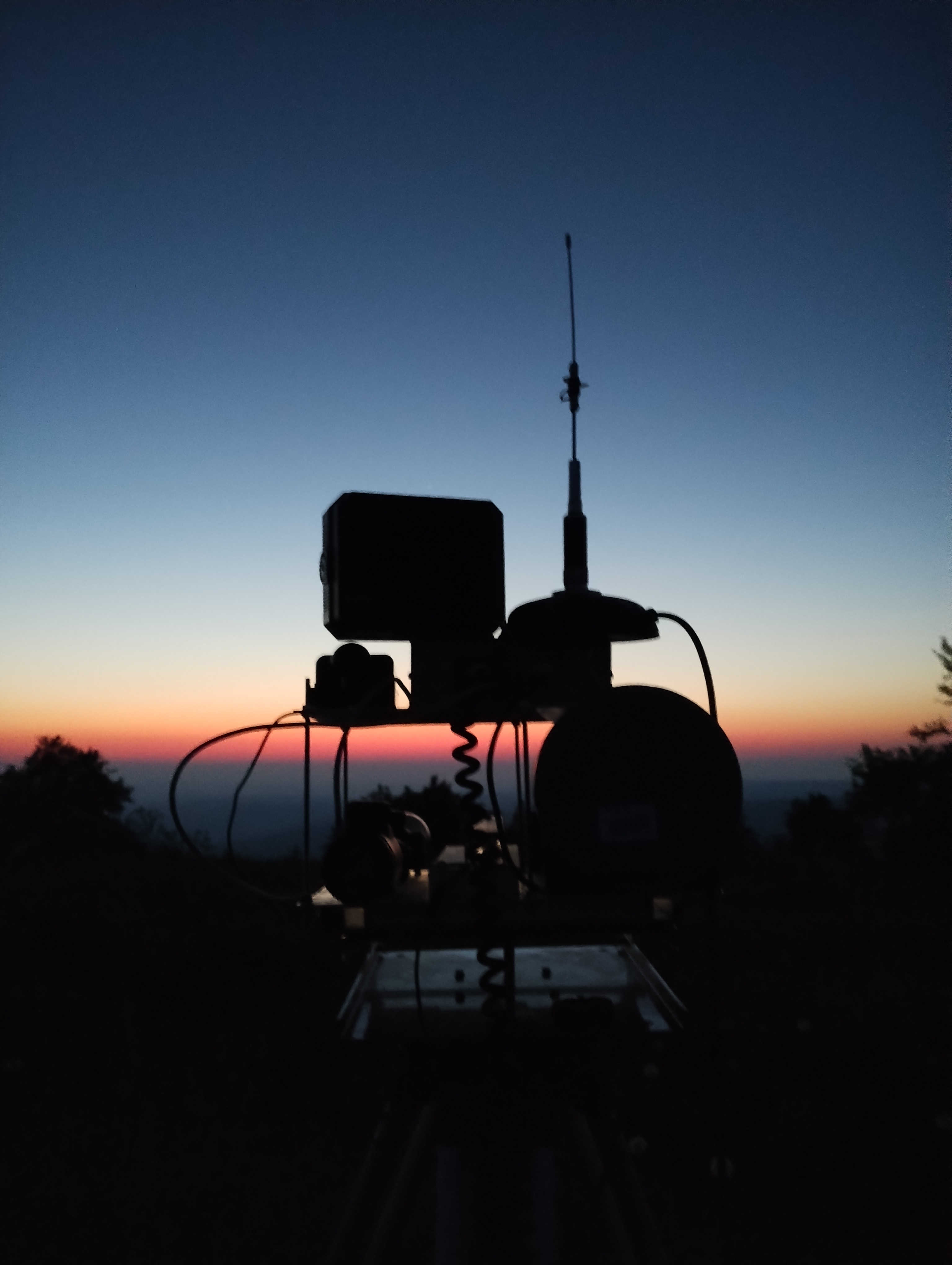 laser station at sunset